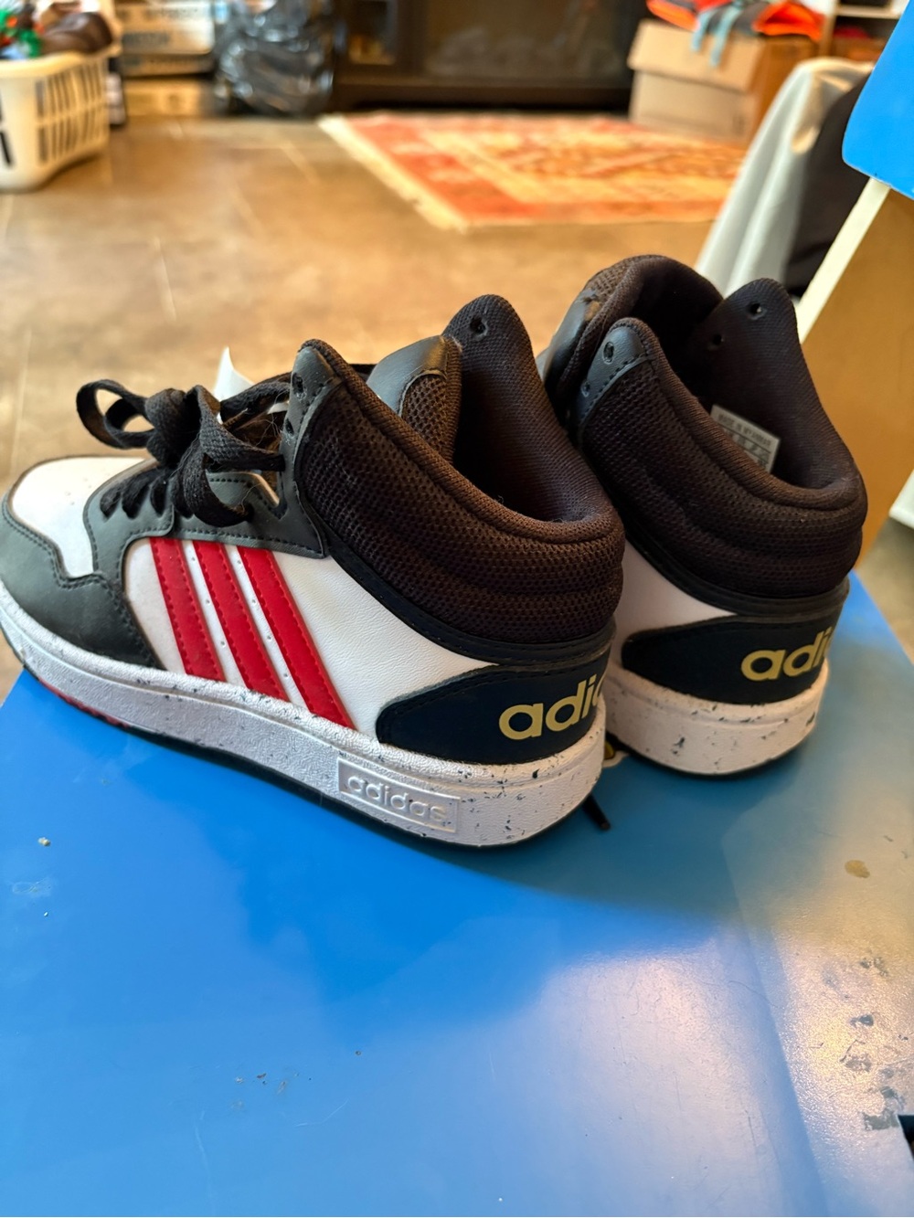 adidas Kids Mid-Top Sneakers in White, Red & Black